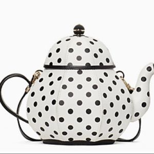 Kate Spade Tea Party Tea Pot Genuine Leather Crossbody. Beautiful And Fun! NWT